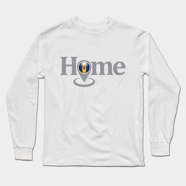 Barbados My Home with Google Maps Locate Icon Long Sleeve T-Shirt by IslandConcepts